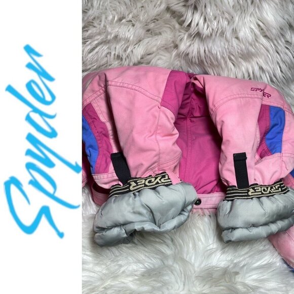 SPYDER Vintage Girl's Pink Retro Tie Dye Ski Snow Jumpsuit Stowed Hood, Size 5 - Picture 12 of 15
